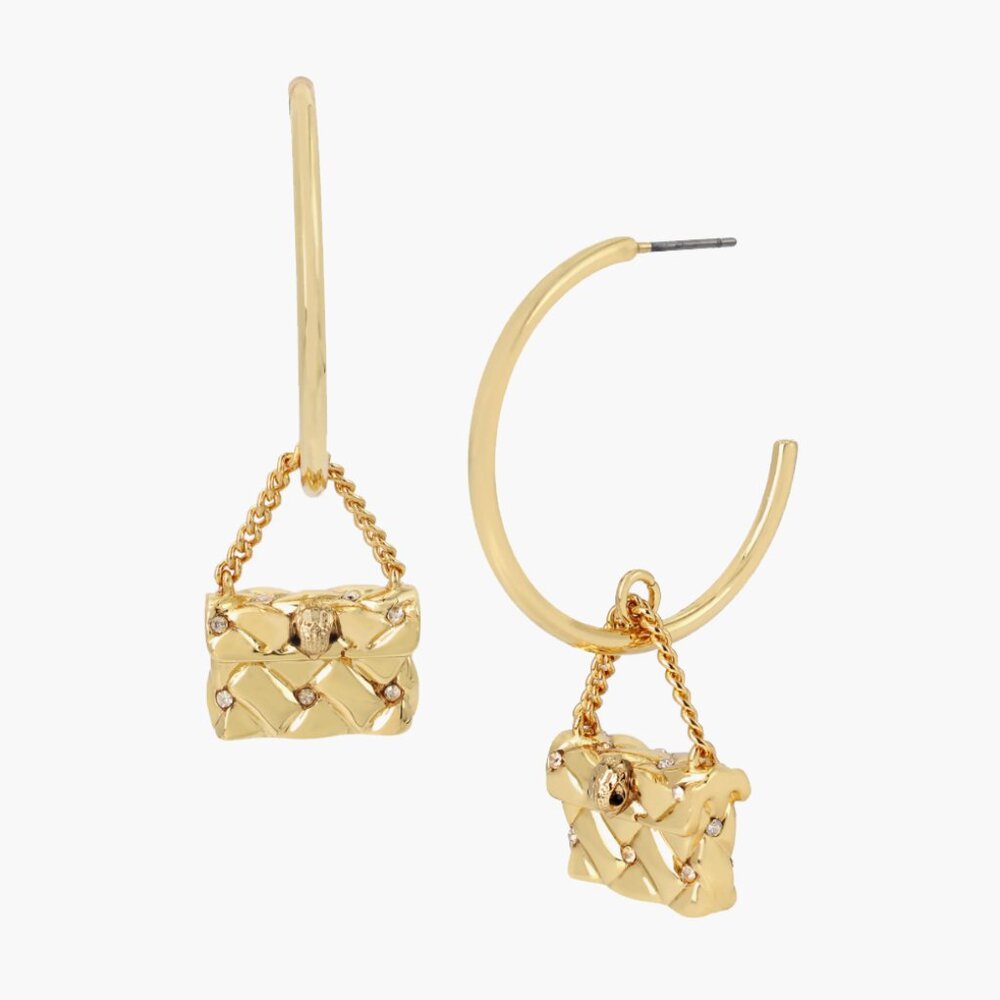 Kurt Geiger London Purse Hoop Earrings Gold